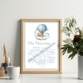 Affiche PDF Téléchargeable – Ma Nounou – Bleu