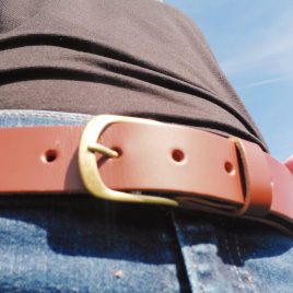 Ceinture Unisexe Cuir véritable Noisette
